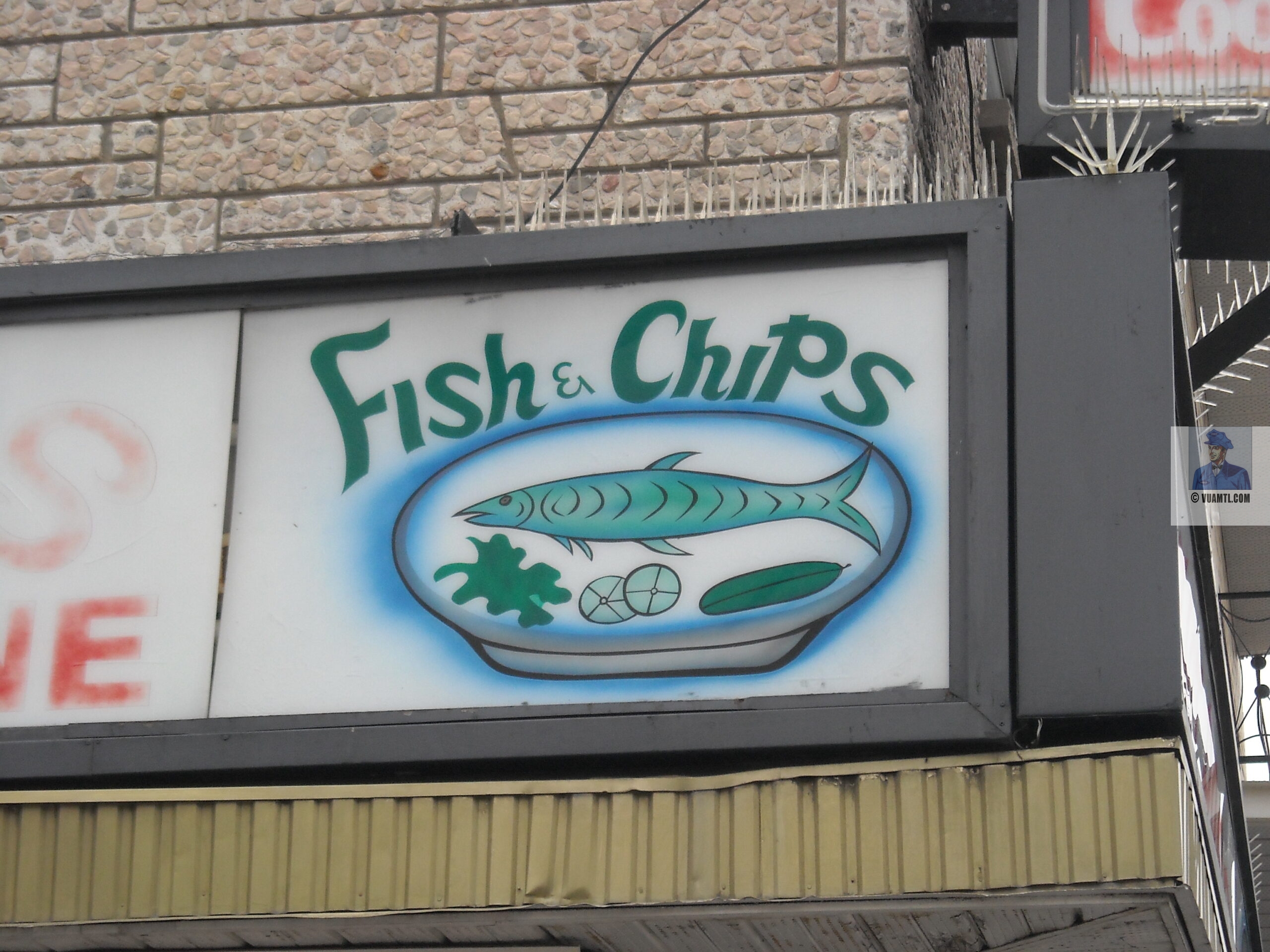 Green fish and chips